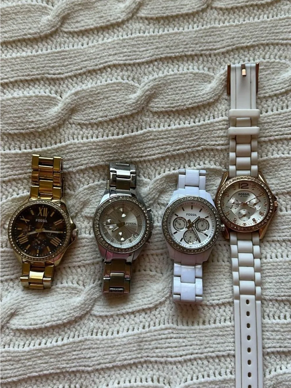 Fossil Women's Watches - Gold, Silver, White (Set of 4)